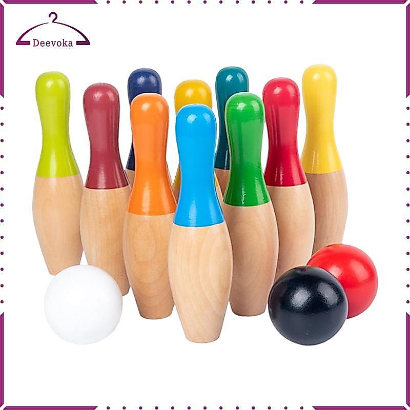 Gỗ Gỗ Trẻ Em Bowling Đồ Chơi Gia Đình Trò Chơi Chống Đỡ Học Sớm Cho Đồ Chơi