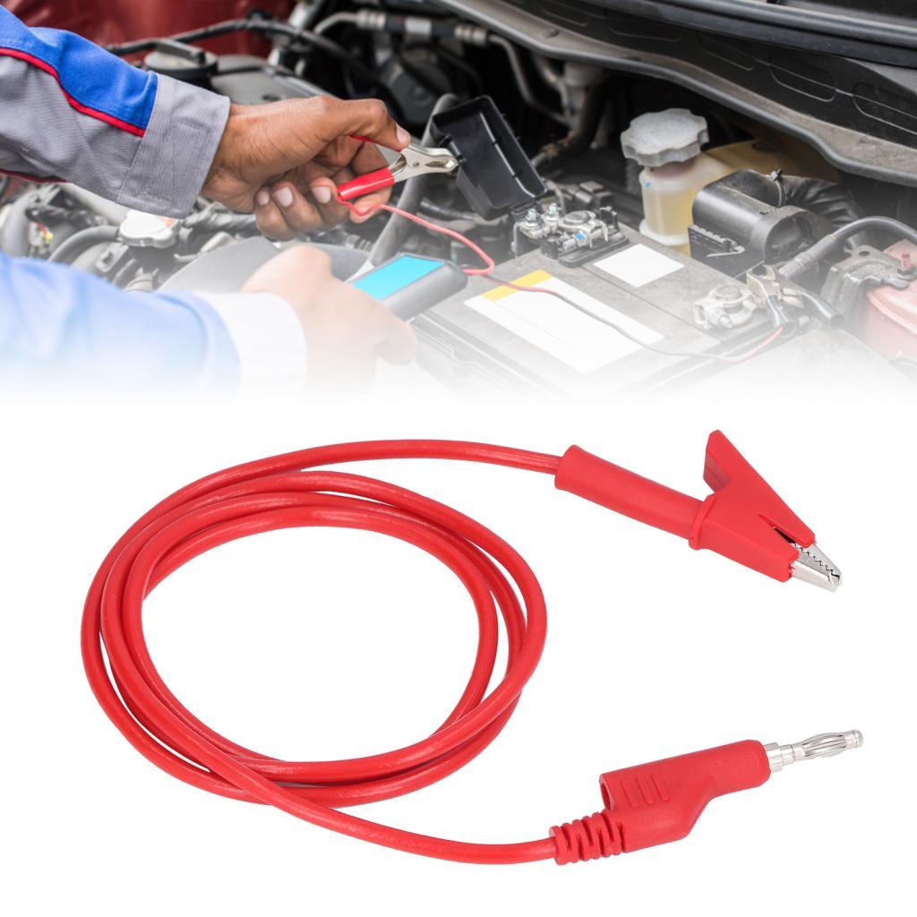 owuhddnh Clip Test Leads Đồng hồ vạn năng Banana Plug Vỏ silicon mềm Đầu dò dây đồng thau và (Đỏ)