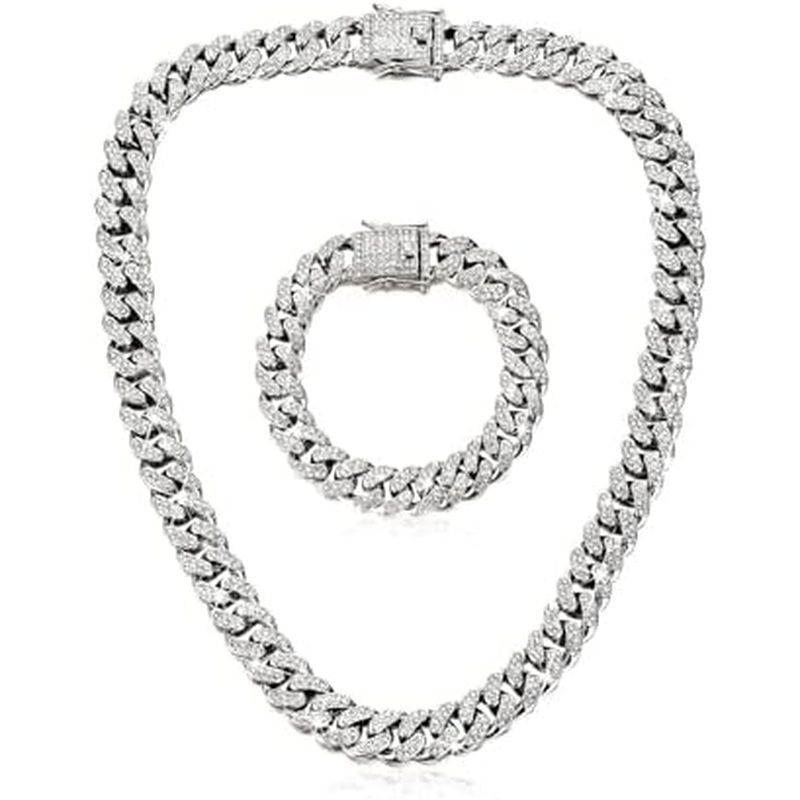 Vòng Cổ Vòng Tay Bạc Cưới Luxval Tennis Kim Cương Sterling Trang Sức Cô Dâu Quà Tặng Nữ Cho Bộ Bông 