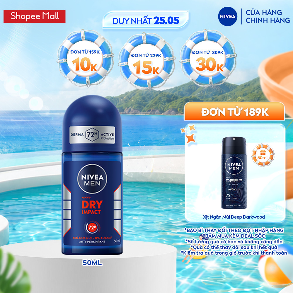 Lăn Ngăn Mùi NIVEA MEN Khô Thoáng (50 ml) - 81610