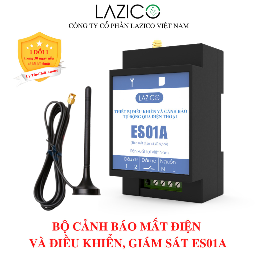 ES01A Thiết bị cảnh báo mất điện và điều khiển từ xa qua điện thoại LAZICO Việt Nam