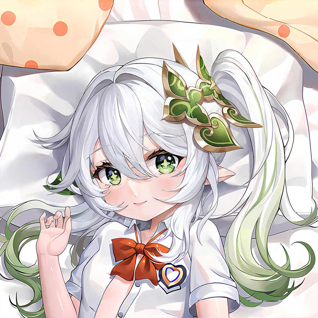 Genshin Impact Nahida Trắng Xanh Tóc Ít Chúa Kusanali Anime Dakimakura Vỏ Gối Hai Mặt HD In 2 Chiều 