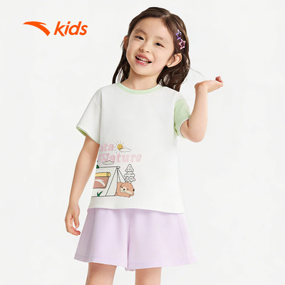 Anta Kids Áo Thun Ngắn Tay Thời Trang Bé Trai Bé Gái từ 3-6 tuổi Áo Trẻ em  3626C9101