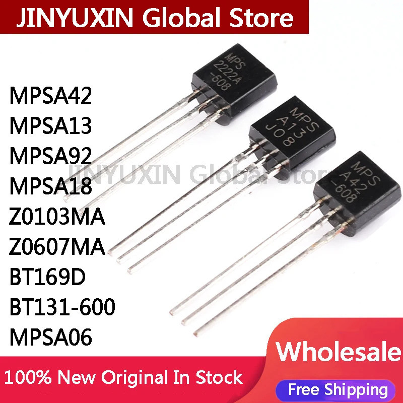 10 Cái MPSA42 MPSA13 MPSA92 MPSA18 Z0103MA Z0607MA BT169D BT131-600 A42 A13 MPSA06 0103MA Z0103 Z060