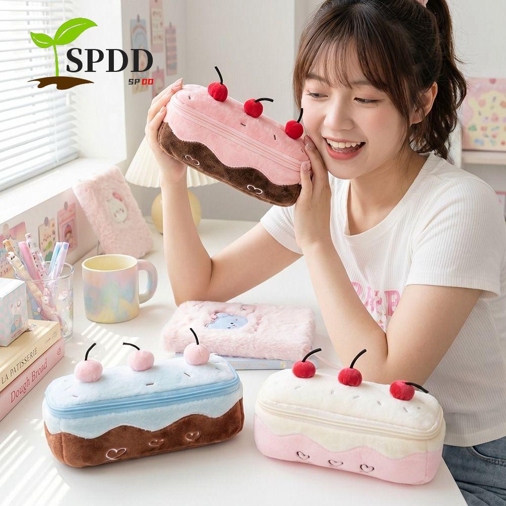 Hộp Đựng Bút Chì SPDD Kawaii, Túi Đựng Bút Anh Đào Sang Trọng Dung Tích Lớn, Bánh Thời Trang Kawaii 