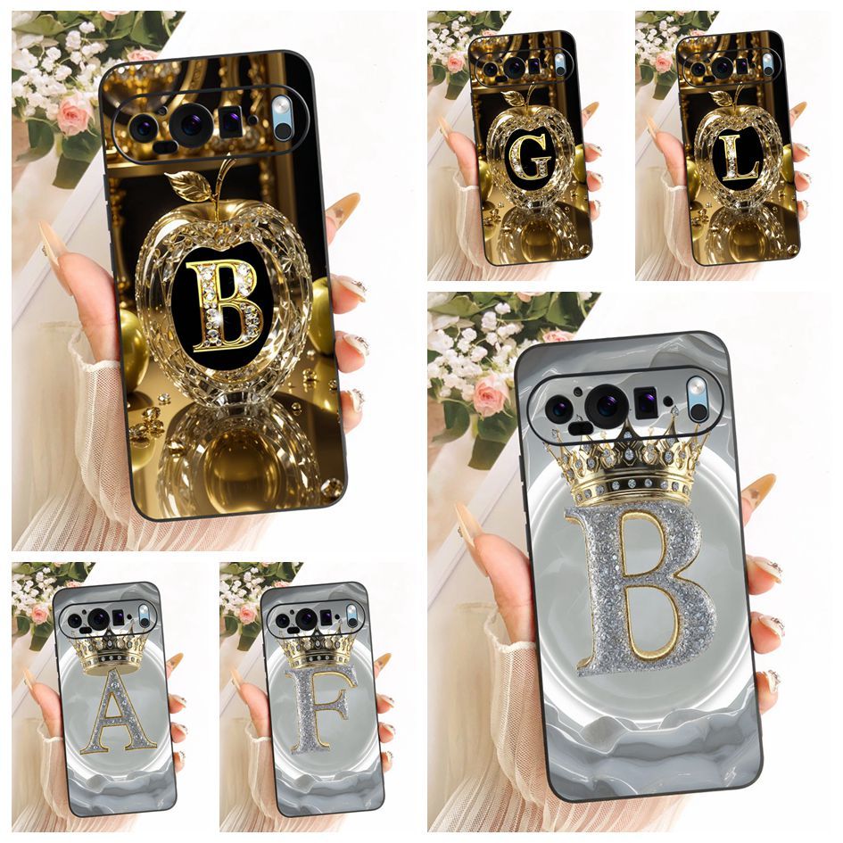 Dành Cho Google Pixel 9 Ốp Lưng G2YBB GUR25 Thời Trang Chữ Cái Ban Đầu Vương Miện Vỏ Silicon Mềm Cho