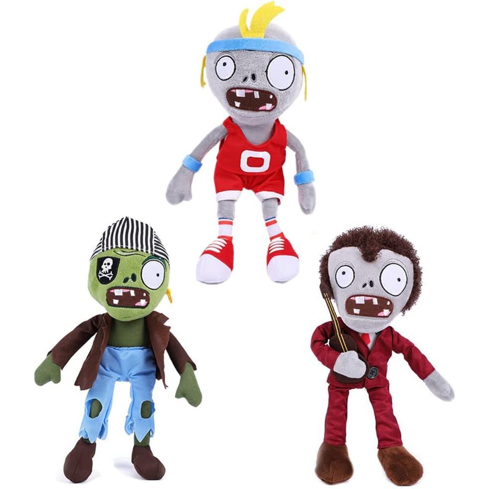JHESAO 3 CÁI Plants and Zombies Bộ đồ chơi sang trọng Zombies, Đồ chơi thể thao sang trọng 1 2 Búp b