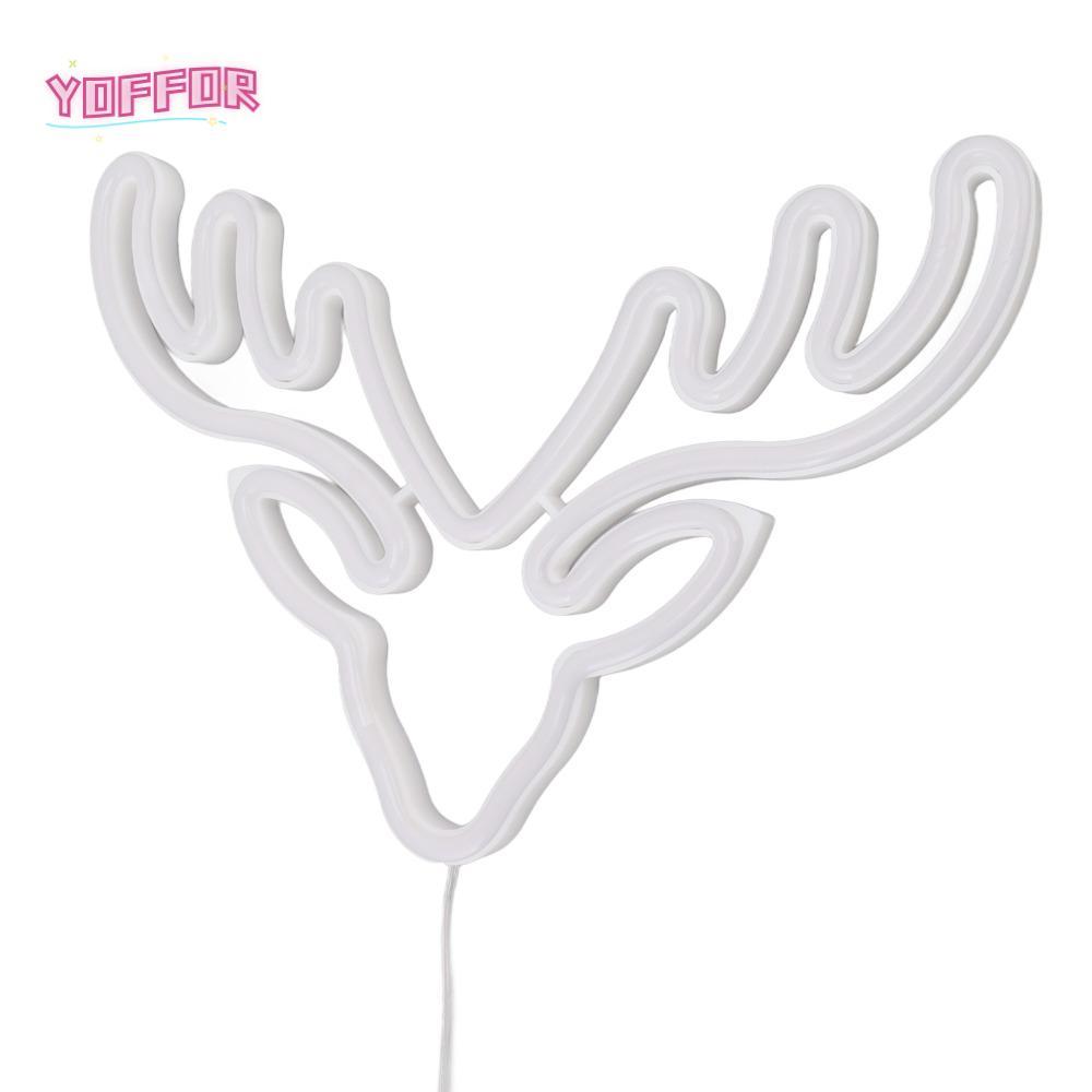 Đèn LED LED neon YOFFOR, Đèn neon hình hươu 5V, PVC