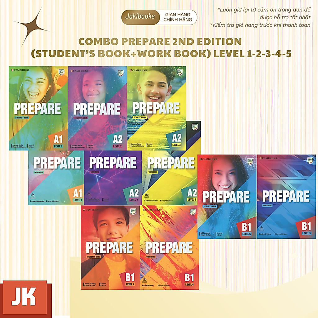 Sách tiếng Anh - Bộ 3 Level Prepare 2nd Edition - (Student Book+Workbook) Cambridge A1 A2 B1