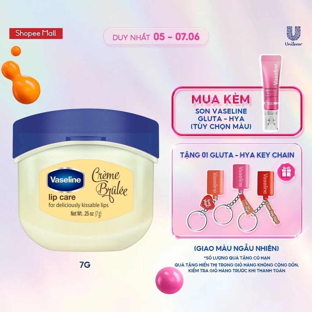 Sáp Dưỡng Môi Ngọt Ngào Vaseline Lips Care Creme Brulee Ngọt Ngào 7g