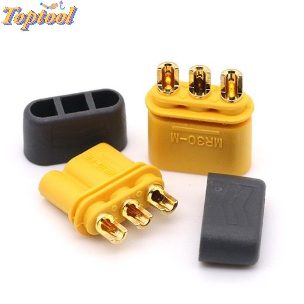 Đầu nối TOPTOOL MR30, phích cắm pin LiPo bằng nhựa AMASS, màu vàng đen có thể gắn được với vỏ bọc MR