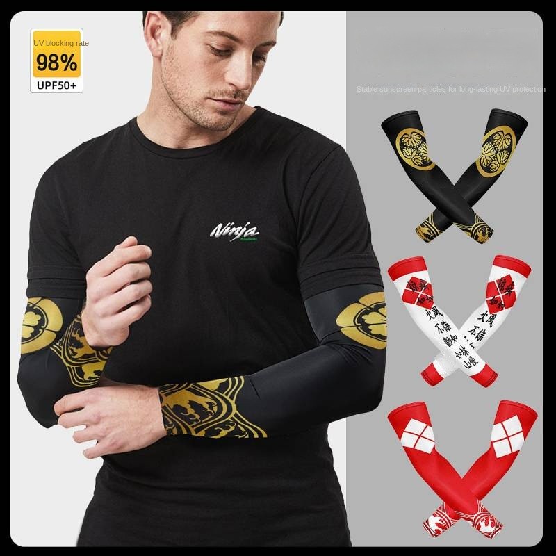 Ice Silk Sun Protection Flower Arm Japan Warring States Tattoo Oversleeve Male Tattoo Outdoor Female