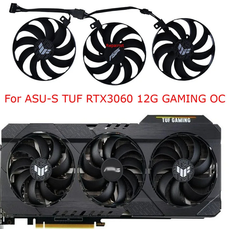 -3 Cái / bộ, 7Pin, CF9010U12S, Bộ làm mát VGA, Quạt Card đồ họa, Dành cho ASUS TUF Gaming RTX 3070 T