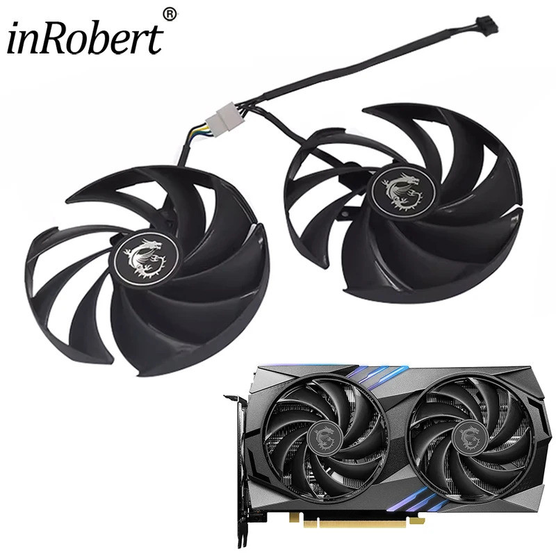 INew 95mm RTX4060 RTX4060Ti Quạt Card Video Cho MSI RTX 4060 4060Ti Gaming X GPU Quạt Làm Mát Có Vỏ 