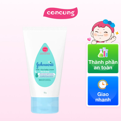 Combo 2 Kem dưỡng da mặt và cơ thể chưá sữa và tinh chất gạo (Tuýp) Johnson baby (50gr)