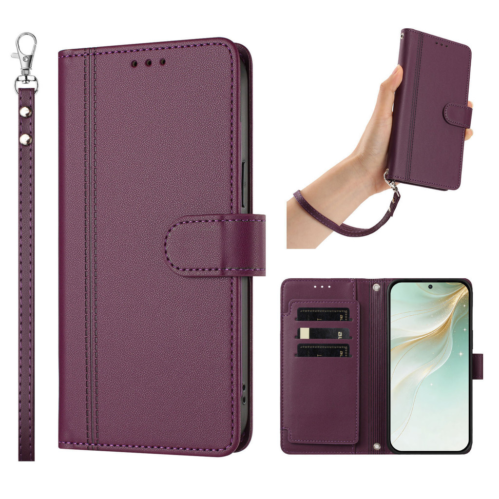 ZTE Nubia P7 P9 Pro V80 Max Focus 2 Air Z80 Ultra Calf Blade A76 Màu Nguyên Chất Mỏng Ví Da PU Lật V