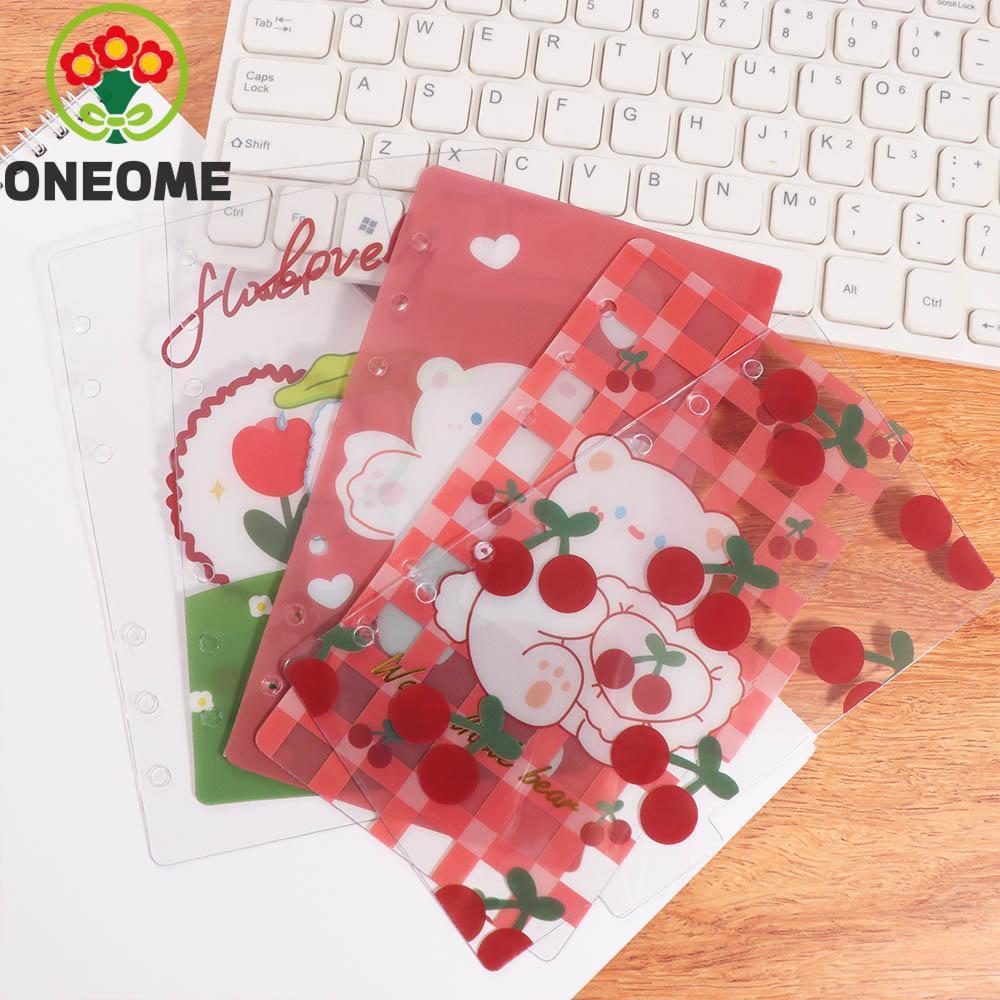 Giấy nạp lại máy tính xách tay rời ONEOME A6, 5 tờ Bear Spiral Binder Divider Page Separator, Sweet 