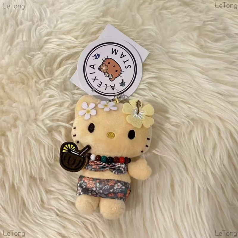 Miyakojima Limited Hawaii Bikini hello kitty Mặt dây chuyền Nhật Bản Da đen Kitty Túi búp bê Mặt dây