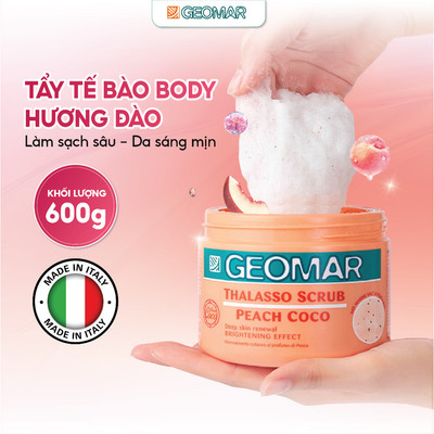 Tẩy Tế Bào Chết Body Geomar Scrub Hương Đào 3in1 Làm Sạch, Dưỡng Sáng, Mềm Mịn – Nhập Khẩu Từ Ý 600g