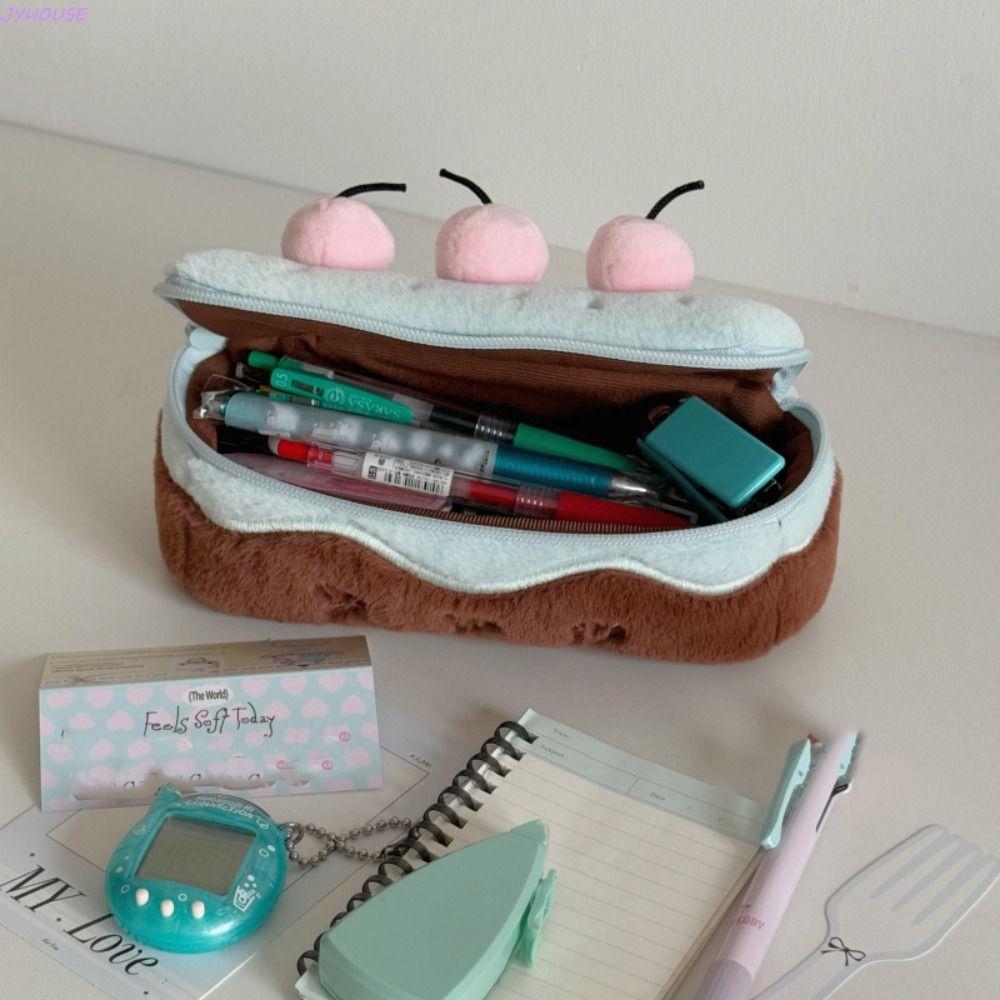 Hộp đựng bút chì JYHOUSE Kawaii, Túi đựng bút anh đào sang trọng hình trái tim bánh, Hộp đựng trang 