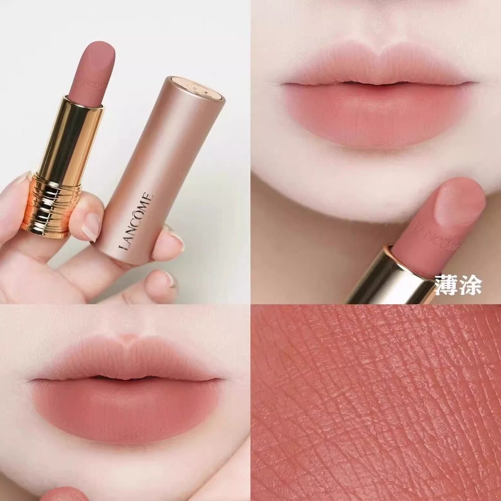 Son Môi Lancome Mẫu Màu Hồng Vàng Nhỏ Eo Son Môi 273 / 274 / 200 Matte Lipstick Ống Đen9620260601