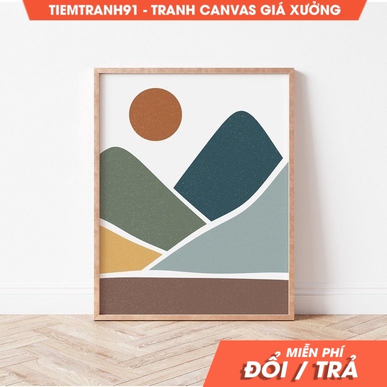 Tranh treo tường Mountain Scene Kids Room  Mountain Themed Nursery  Neutral Mountain Scene  Multicol