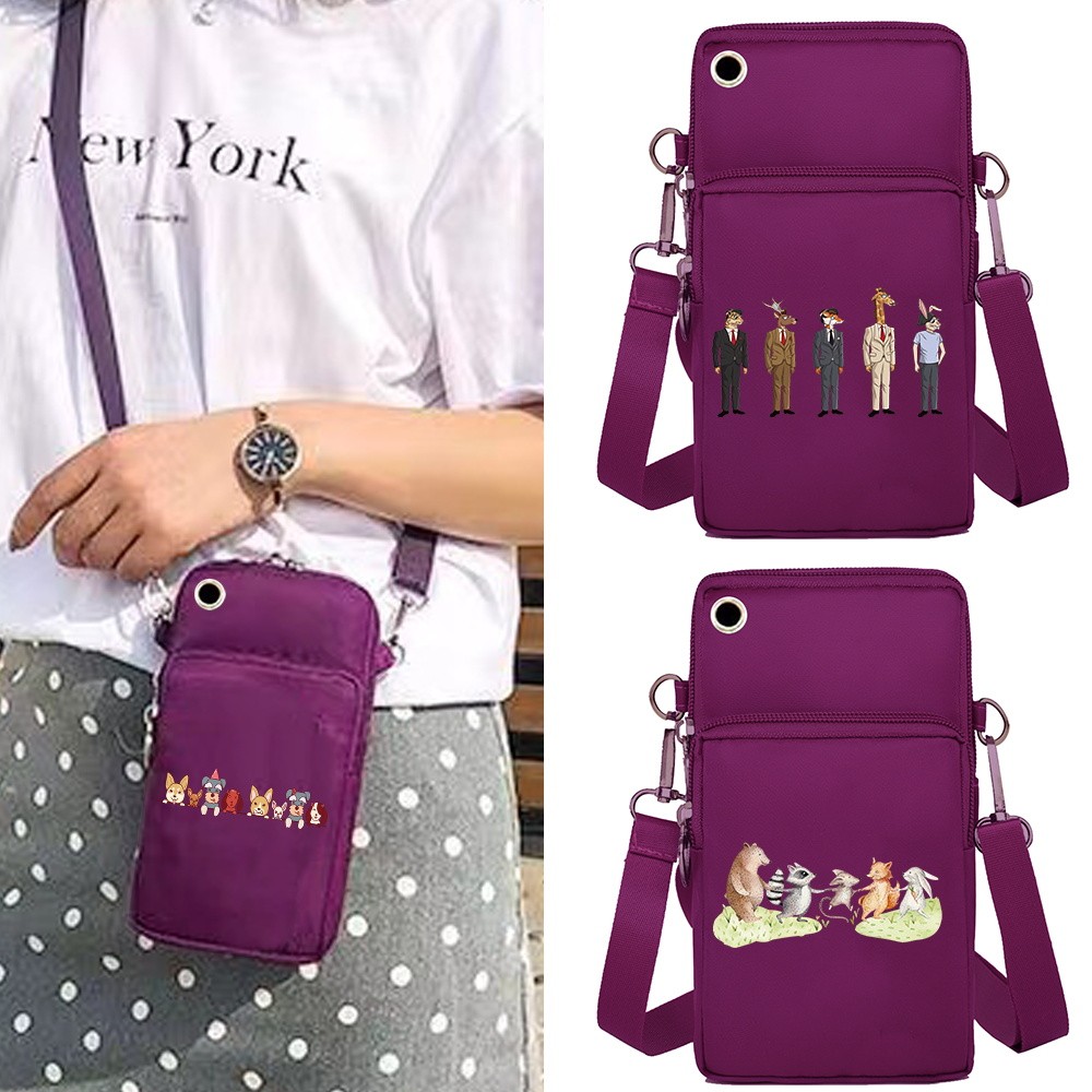 Brand New Storage Bag  Pro/Huawei//HTC/LG Universal Fashion Mobile Phone Bag Cartoon Printing Messen