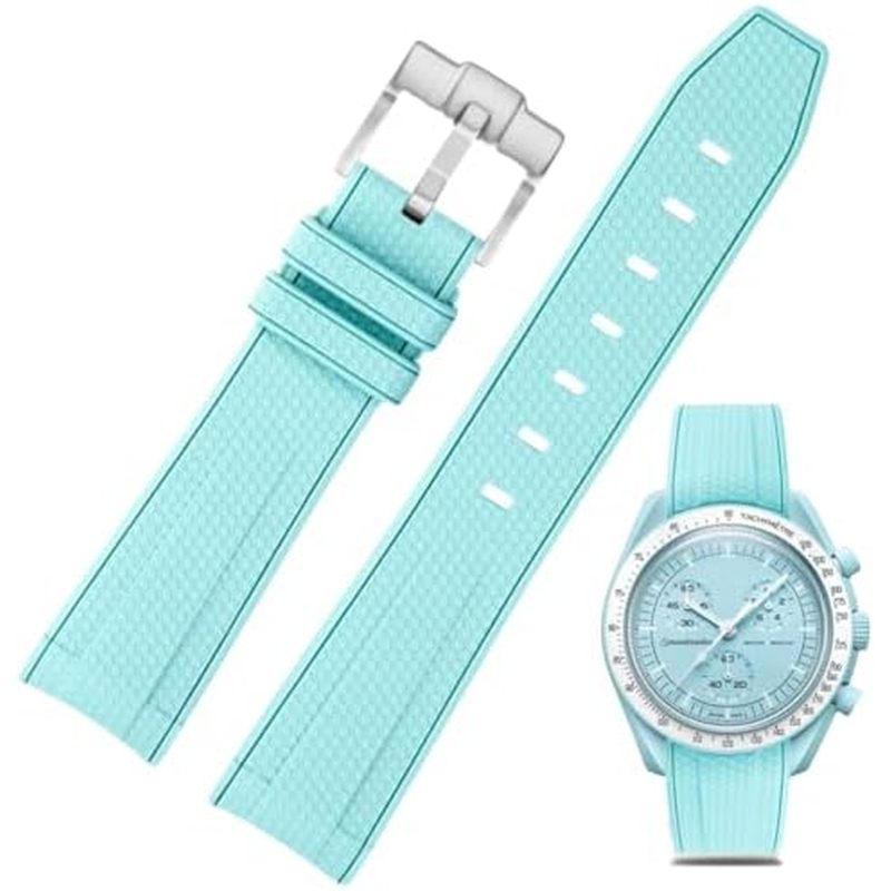 Dây Cao Su Silicon Cho Omega X Swatch Moonswatch Dây Đeo Đồng Hồ 20 Mm Cong Cấp Phong Cách Dệt Cao S