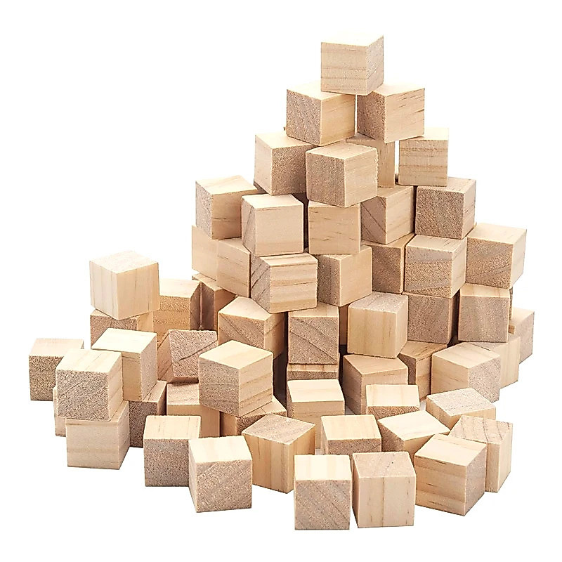 Bộ 50 khối gỗ vuông tự nhiên chưa hoàn thiện kích thước 1cm dùng cho thủ công mỹ nghệ, nghệ thuật và