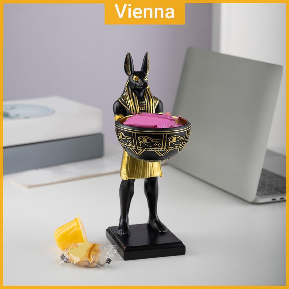 25cm Anubis Thần Tượng Nhựa Thần Ai Cập Tượng Tượng Có Bát Món Quà Điêu Khắc Ai Cập Cho Thần Thoại N