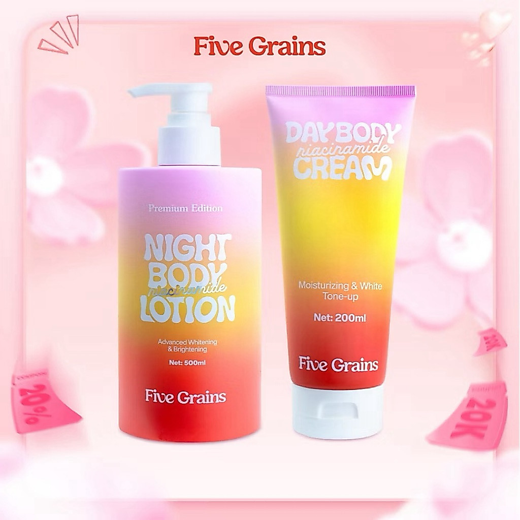 Trọn Bộ Sữa Tắm & Sữa Dưỡng Thể & Body Oil Niacinamide Five Grains | Hàng Chính Hãng