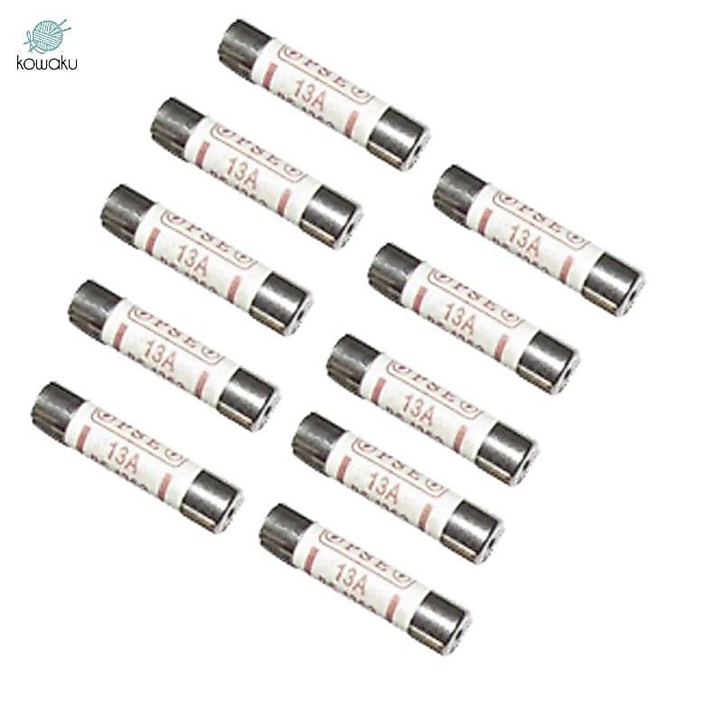 10x Cầu Chì Gốm Cầu Chì Ống BS1362 13A Điện Gia Đình Văn Phòng Chính Cắm