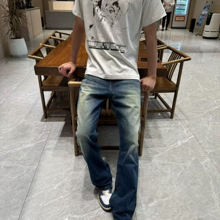 Giặt Đau Khổ Hơi Quần Jean cleanfit Nam Nữ Indigo vibe Quần