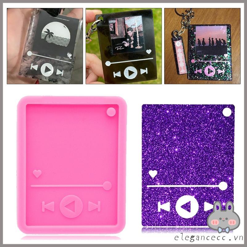 DIY  Music Player Keychain Epoxy Resin Mold Jewelry Pendant Silicone Mould