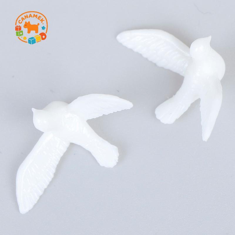 CANAMEK 2 Cái 1: 12 Nhà Búp Bê mini Nhựa Trắng dove Mô Phỏng Động Vật Mô Hình Đồ Chơi CSF