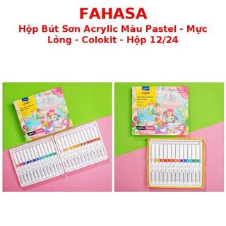 Hộp Bút Sơn Acrylic Màu Pastel - Mực Lỏng - Colokit - Hộp 12/24