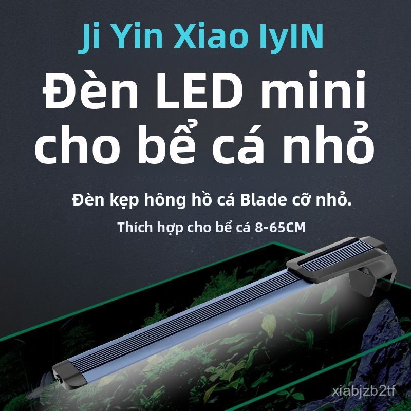 Đèn bể cá nhỏ Jiyin Mini LED Đèn chiếu sáng bể cá toàn phổ, đèn ngủ chống thấm nước dành cho cây thủ