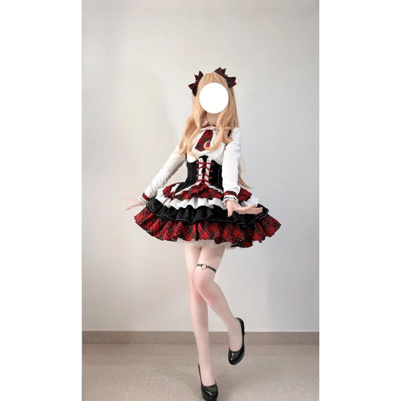 Phong Cách cosy2k Tốt Hơn Halloween Cool Rock Hot Girl Phù Hợp Với Eo Váy Thiên Niên Kỷ Mỏng Ngọt Áo