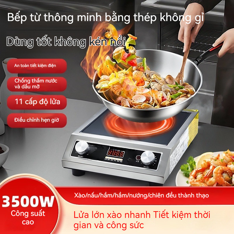 Bếp từ đa chức năng công suất cao 3500W. Mẫu mới có màn hình cảm ứng, dùng được cho cả xào và lẩu. -
