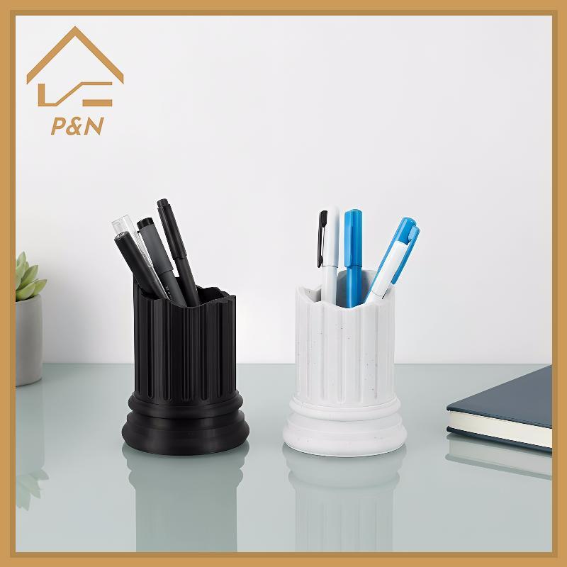 [P & N} Giá đỡ bút cột Hy Lạp cổ đại Thiết kế trụ cột La Mã Giữ 1 bút Hộp lưu trữ không đều cho bàn 