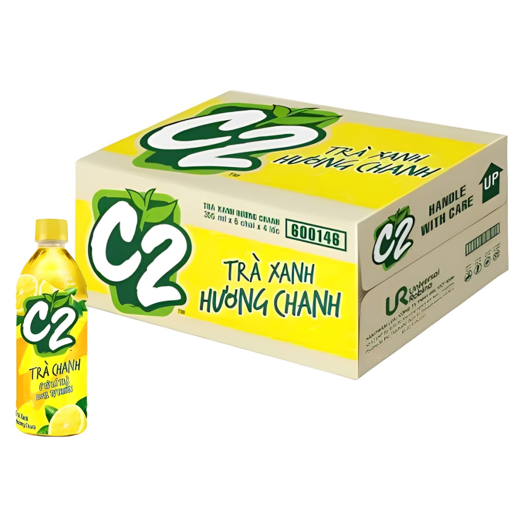 Thùng 24 chai trà xanh C2 hương chanh 355ml