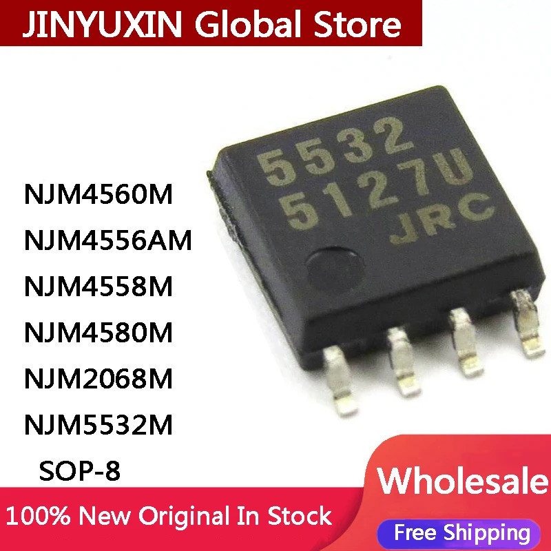 5 Cái NJM4560M NJM4560 NJM4556AM NJM4556 NJM4558M NJM4558M NJM4580M NJM4580 NJM2068M NJM5532M SOP-8 