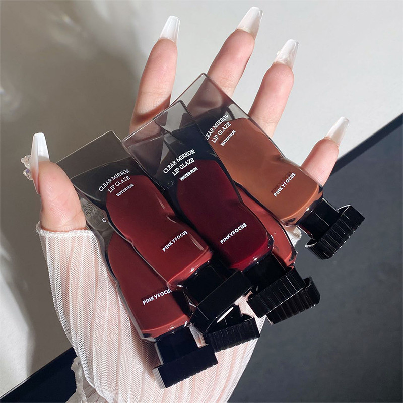 PinkyFocus PinkyFocus Mirror Gloss Lip Glaze Mirror Water Gloss Lâu trôi Không phai Hình thành trong