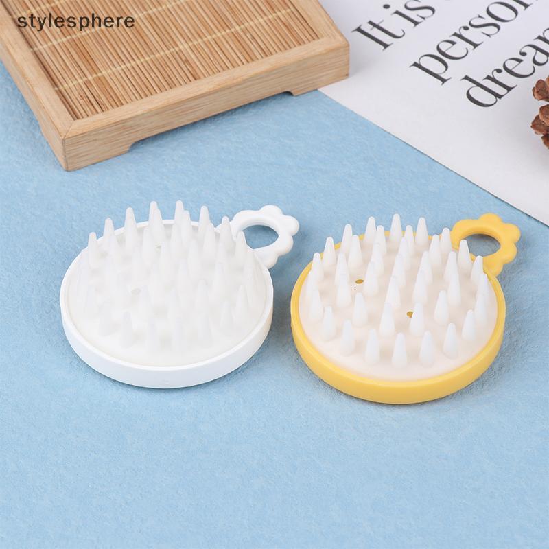 [Sty] Dầu gội silicon làm sạch Máy mát xa tóc da đầu Dầu gội Massageb Bàn chải mát xa da đầu Máy mát