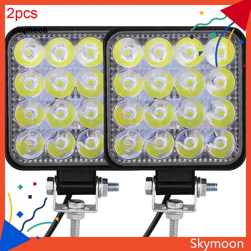 Skym * 2 Chiếc 48W Vuông Sáng LED Đèn Làm Việc Xe SUV Xe Tải Lái Xe Đèn Sương Mù