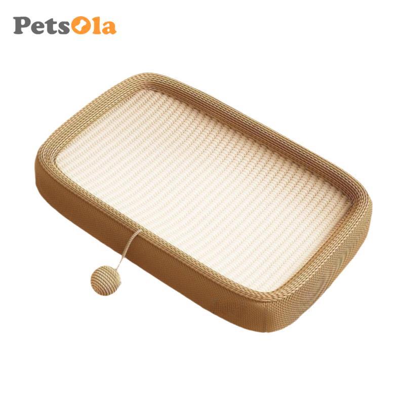PETSOLA Cat Scratcher Lounge Bed Cat Scratching Mat với huấn luyện bóng đồ chơi tương tác