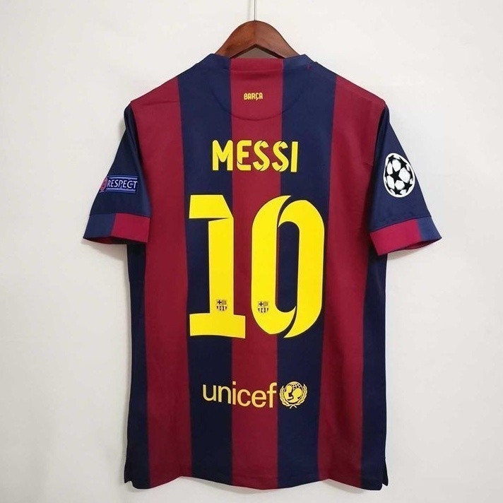 Retro 2014 2015 Ba Áo Bóng Đá NEYMAR JR MESSI Vintage Nam ÁO THUN