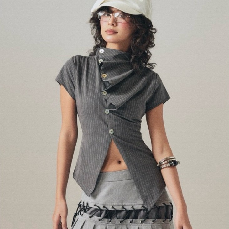 Áo ngắn tay cổ cao INTO.EIGHT thiết kế (ELITE TOP)