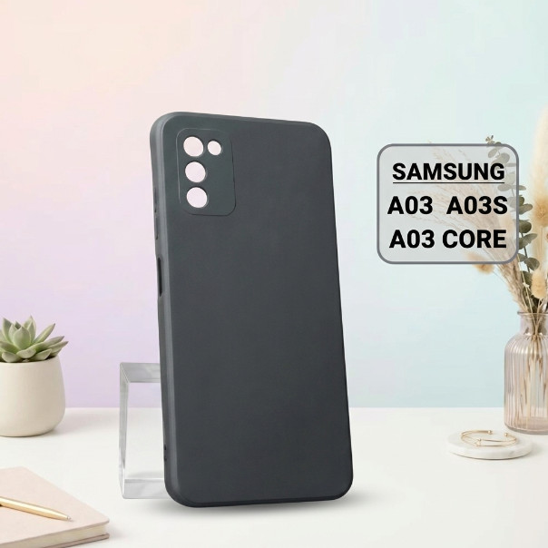 Ốp lưng Samsung A03, A03s, A03 Core kẹo trơn màu đen | Ốp điện thoại SS galaxy dẻo bảo vệ camera đt 