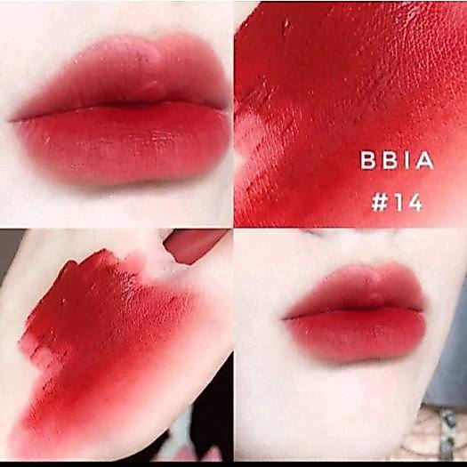 Son Bbia Velvet Lip Tint Hàn Quốc  Màu 14 Chill Boss, Son Kem Lì Bbia Màu 14 Đỏ Thuần